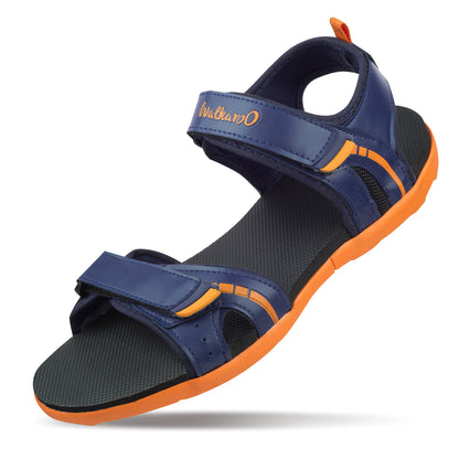 Walkaroo Mens Sandals  - WC4372 Navy Blue orange
