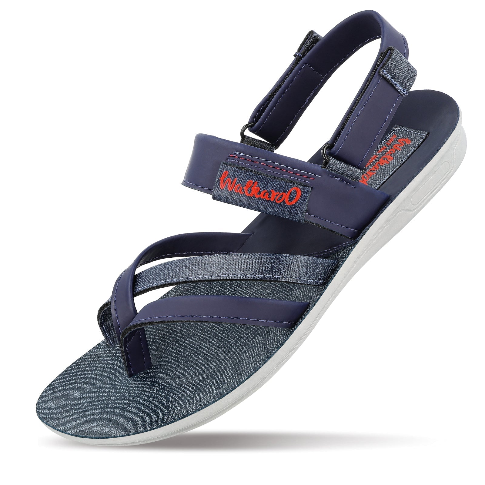 Walkaroo Boys Strappy Slide Sandals - W5767 Blue Grey - Walkaroo Footwear