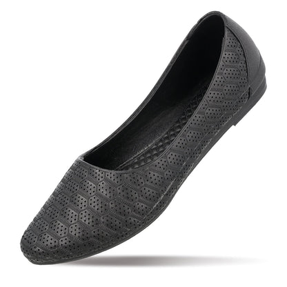 Walkaroo Go Womens Melange Belly Shoes - 12801 Black