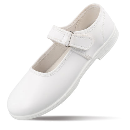 Girls School Shoes - WV592 White