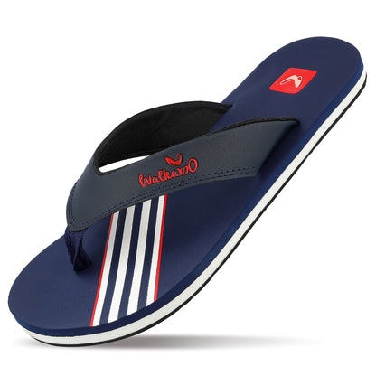 Walkaroo Men Striped Thong Flip-Flop  - WC4220 Blue white
