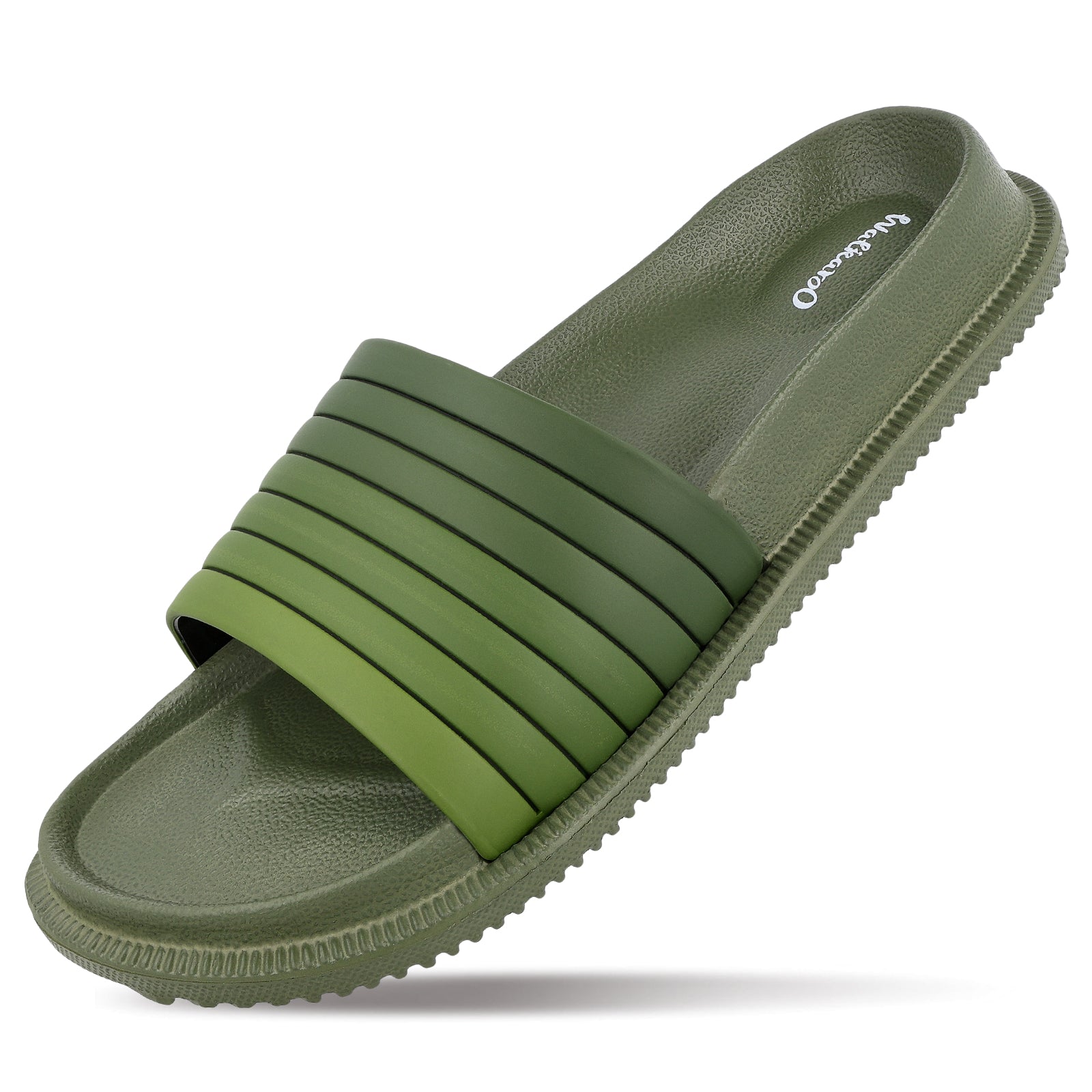 Walkaroo Mens Flip Flop Sliders - WC4845 Olive - Walkaroo Footwear