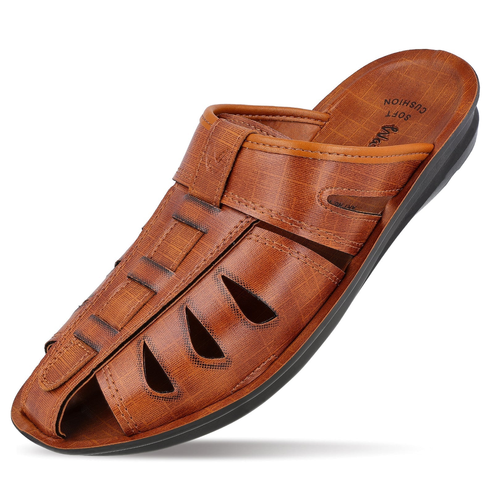 Men's Fishermen Cut Slide Sandals  - WG5309 Tan