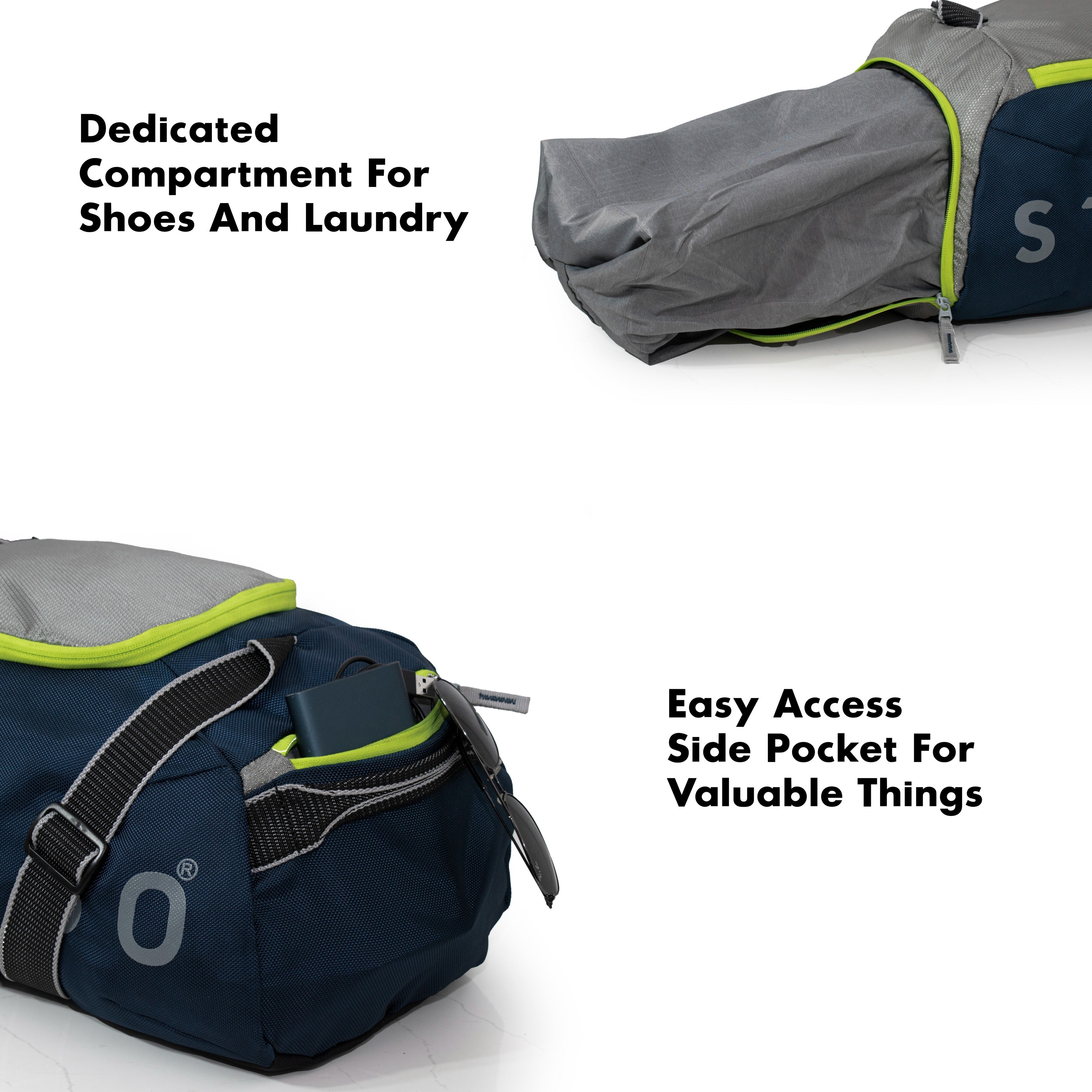 Weekend Sports Duffel - Navy Silver