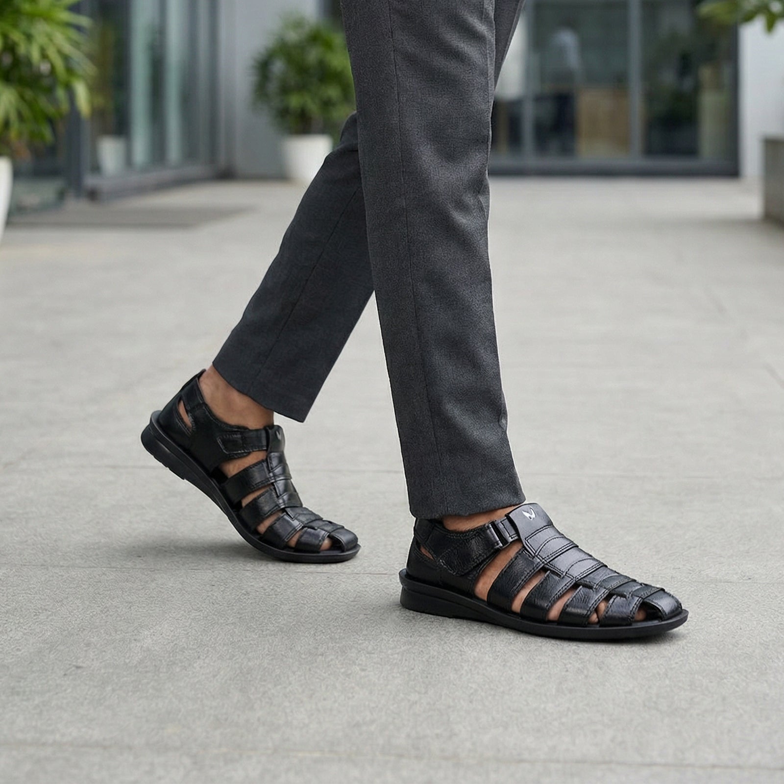 Men's Fisherman Sandals - 13505 Black