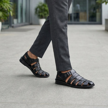 Men's Fisherman Sandals - 13505 Black