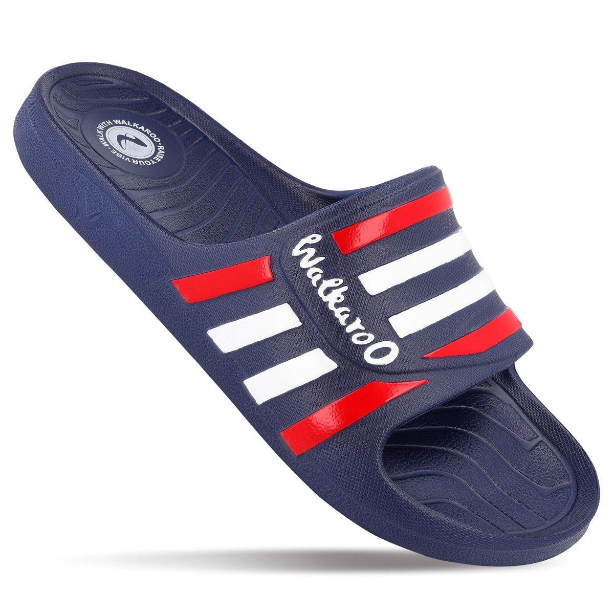 Walkaroo Mens Flip Flop Sliders WC4835 Navy Blue Walkaroo Footwear