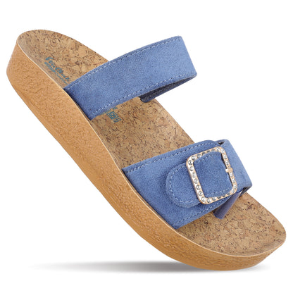 Women's Daily Wear Sandals - WLP74015 Blue Beige