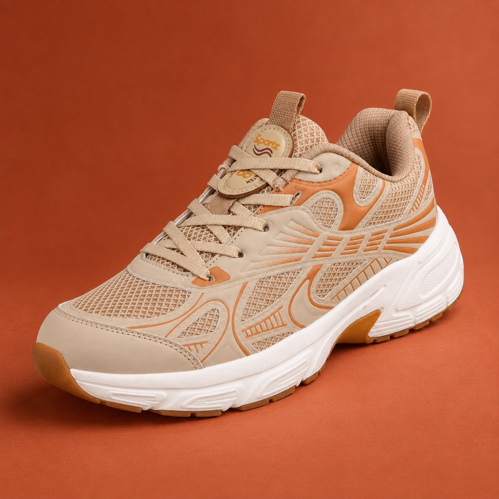 Men's Lace-up Sports Shoe -ONG97003 Beige