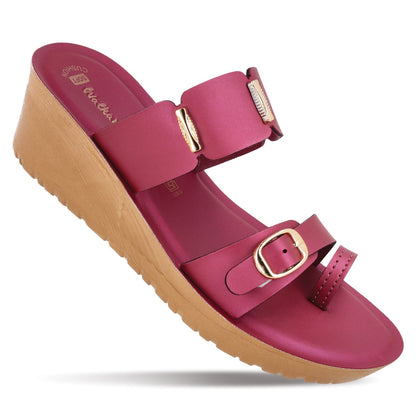 Women's Wedge Heel Sandals  - WLR74020 Maroon