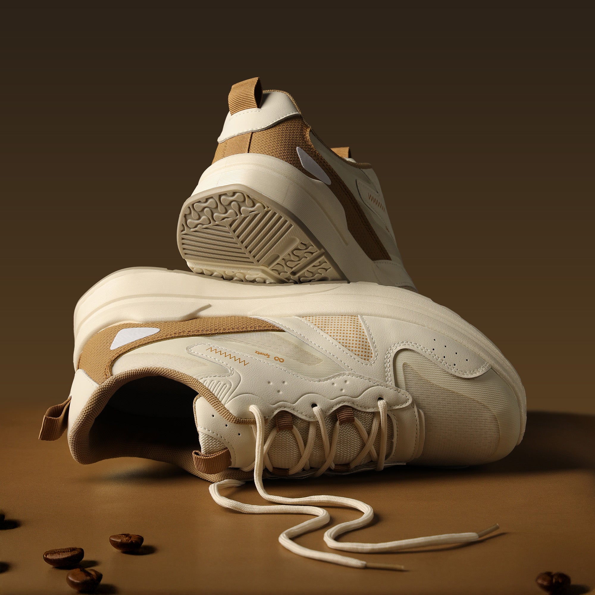 Men's Sports Sneakers - WY3490 White Beige