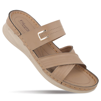 Women's Daily Wear Comfort Sandals  - WLP72051 Cream