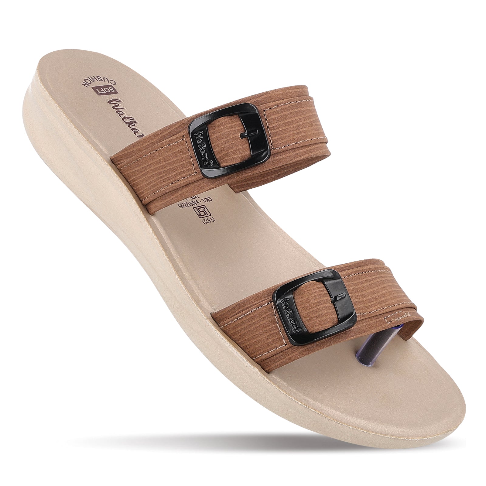 Women's Daily Wear Sandals  - WLR74003 Brown Cream
