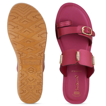Women's Wedge Heel Sandals  - WLR74020 Maroon