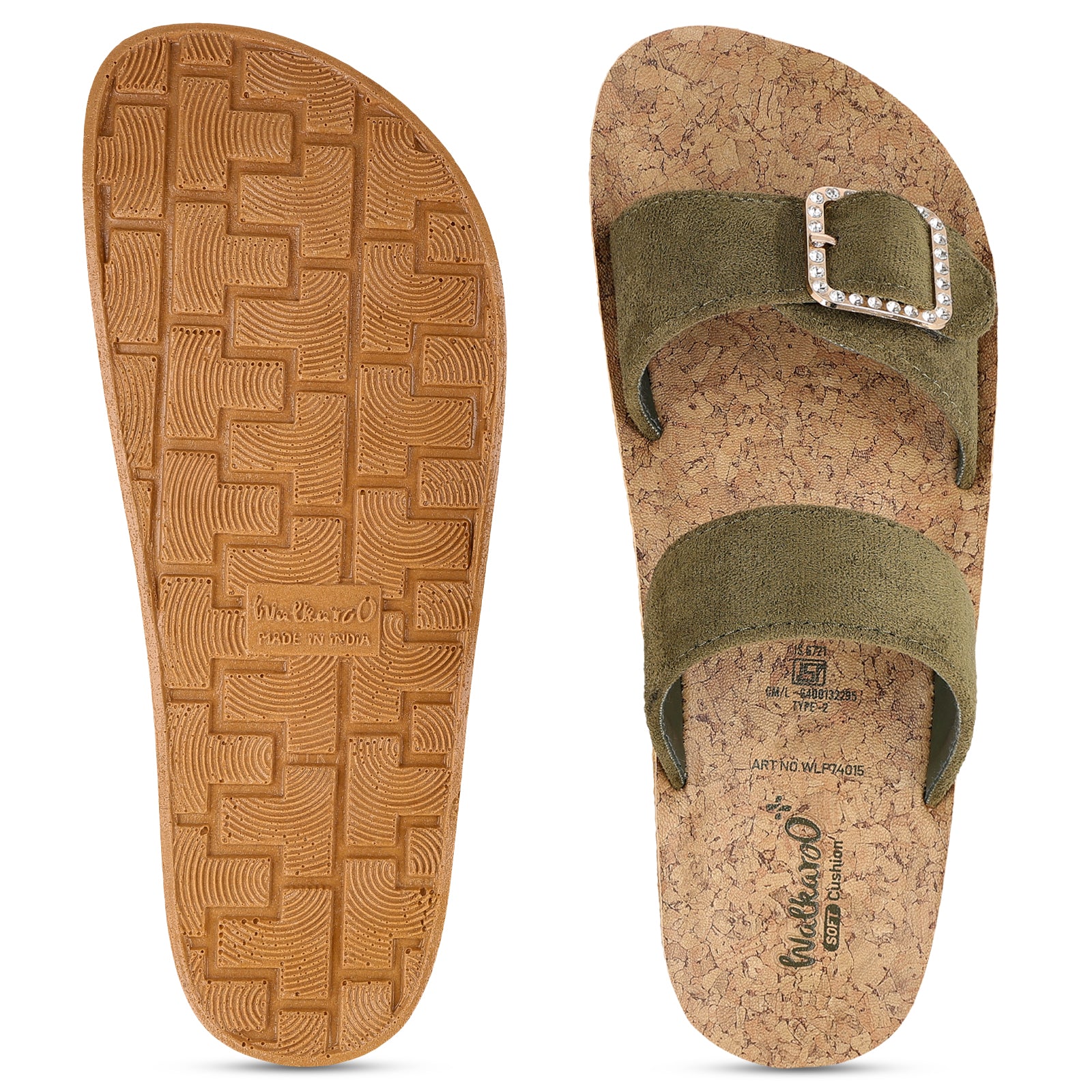 Women's Daily Wear Sandals - WLP74015 Olive Beige