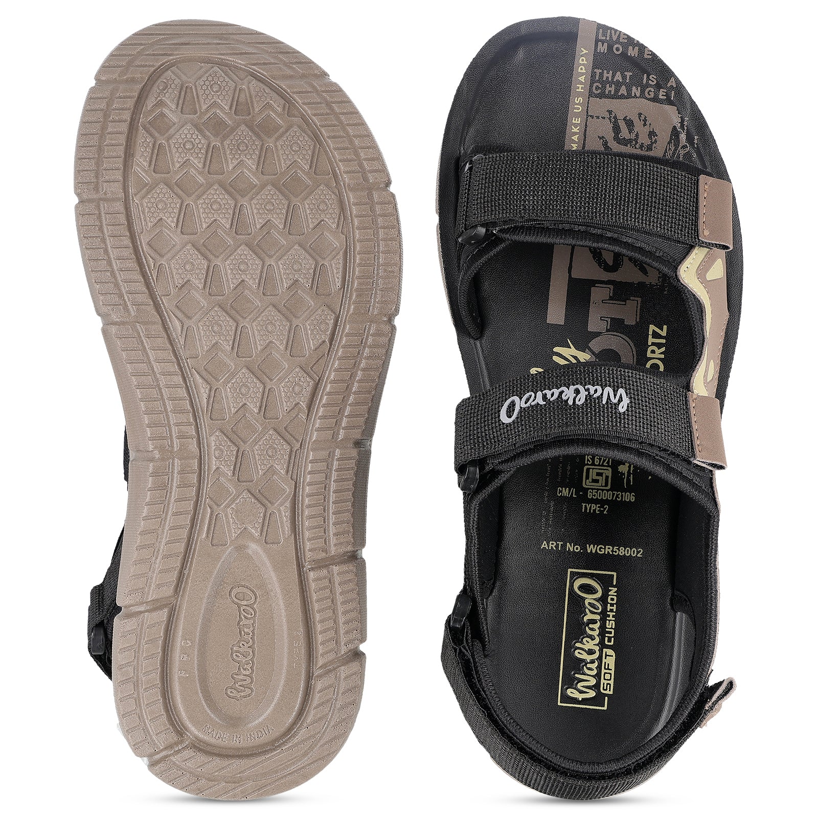 Men's Sports Sandal - WGR58002 Black Beige
