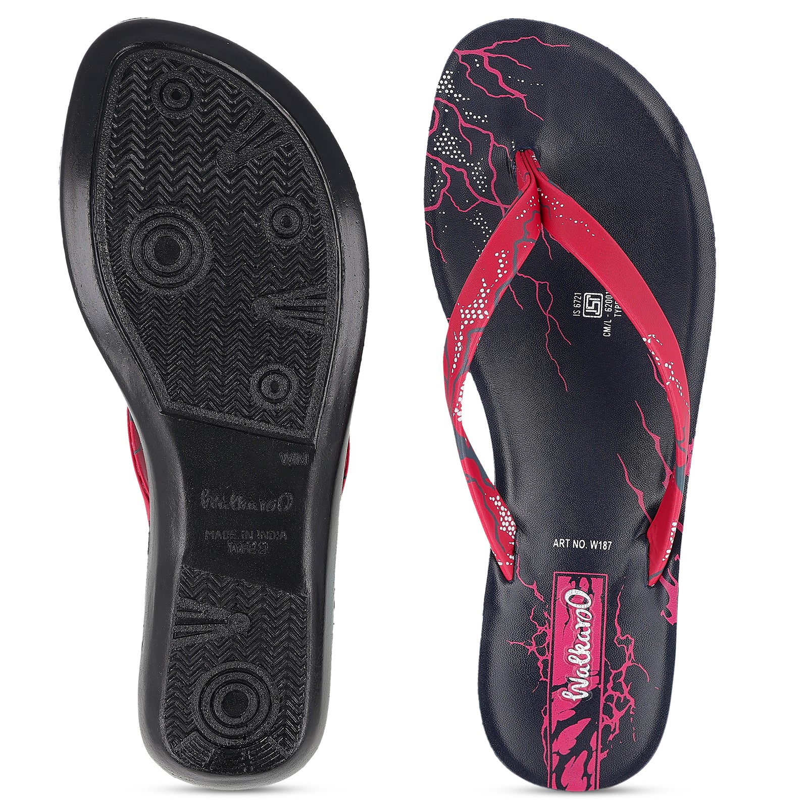 Women's Daily Wear Sandals - W187 Blue Pink