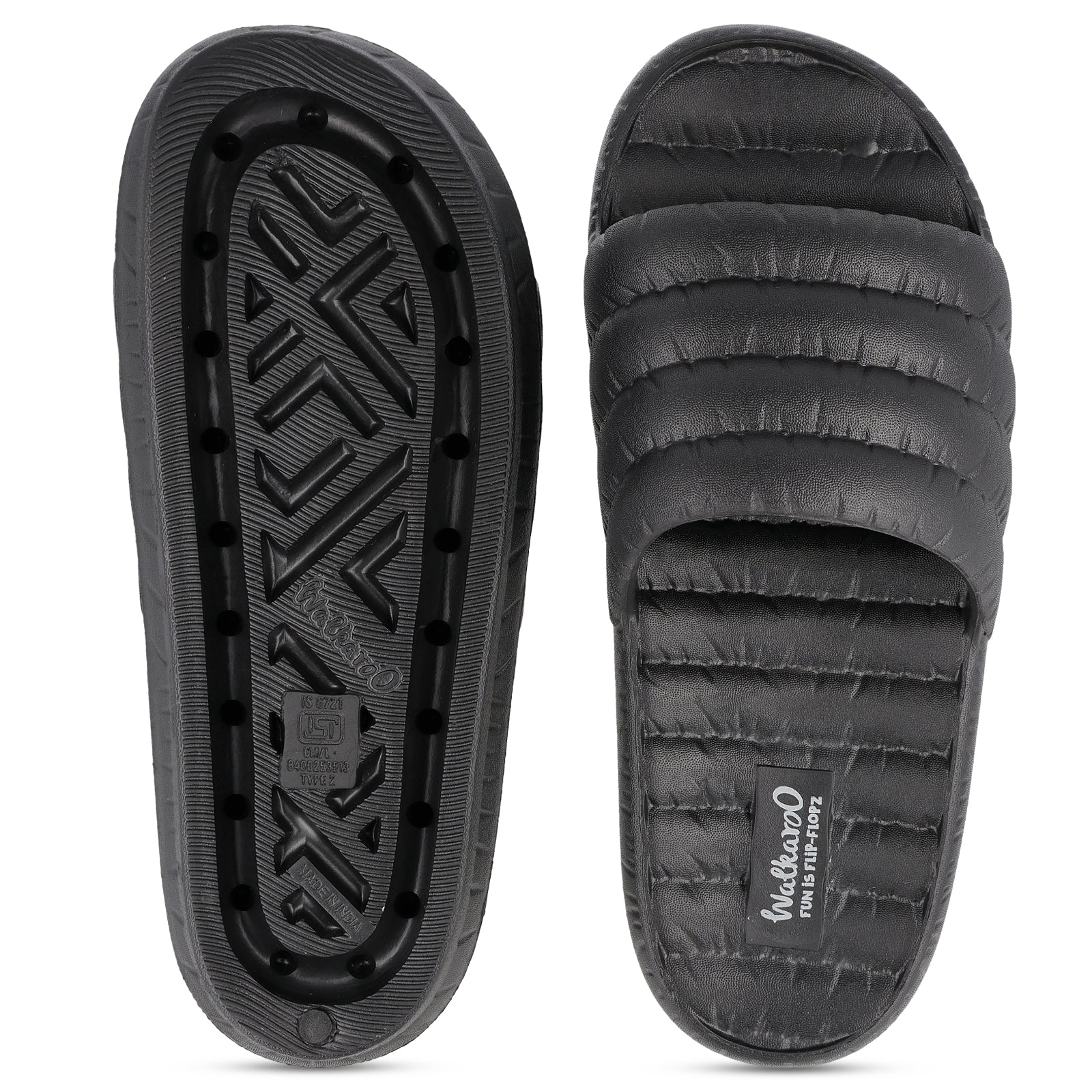 Men's Flip Flop Sliders  - WC8770 Black