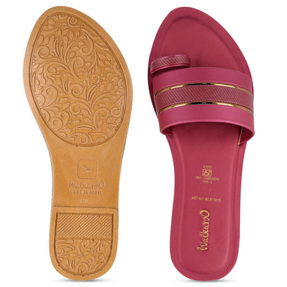 Women's Slide Sandals - WLR73015 Maroon