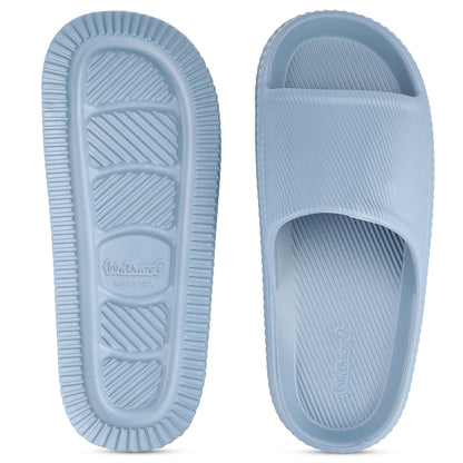 Walkaroo Mens Flip Flop Sliders  - WC8737 Aqua Blue
