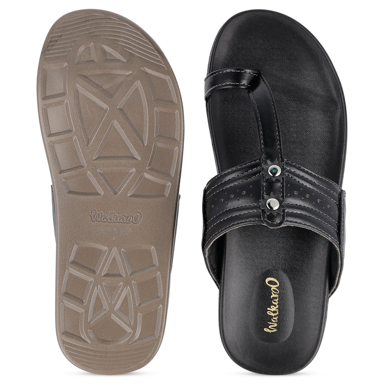 Men's Kolhapuri Chappal - WE1351 Black â Walkaroo Footwear