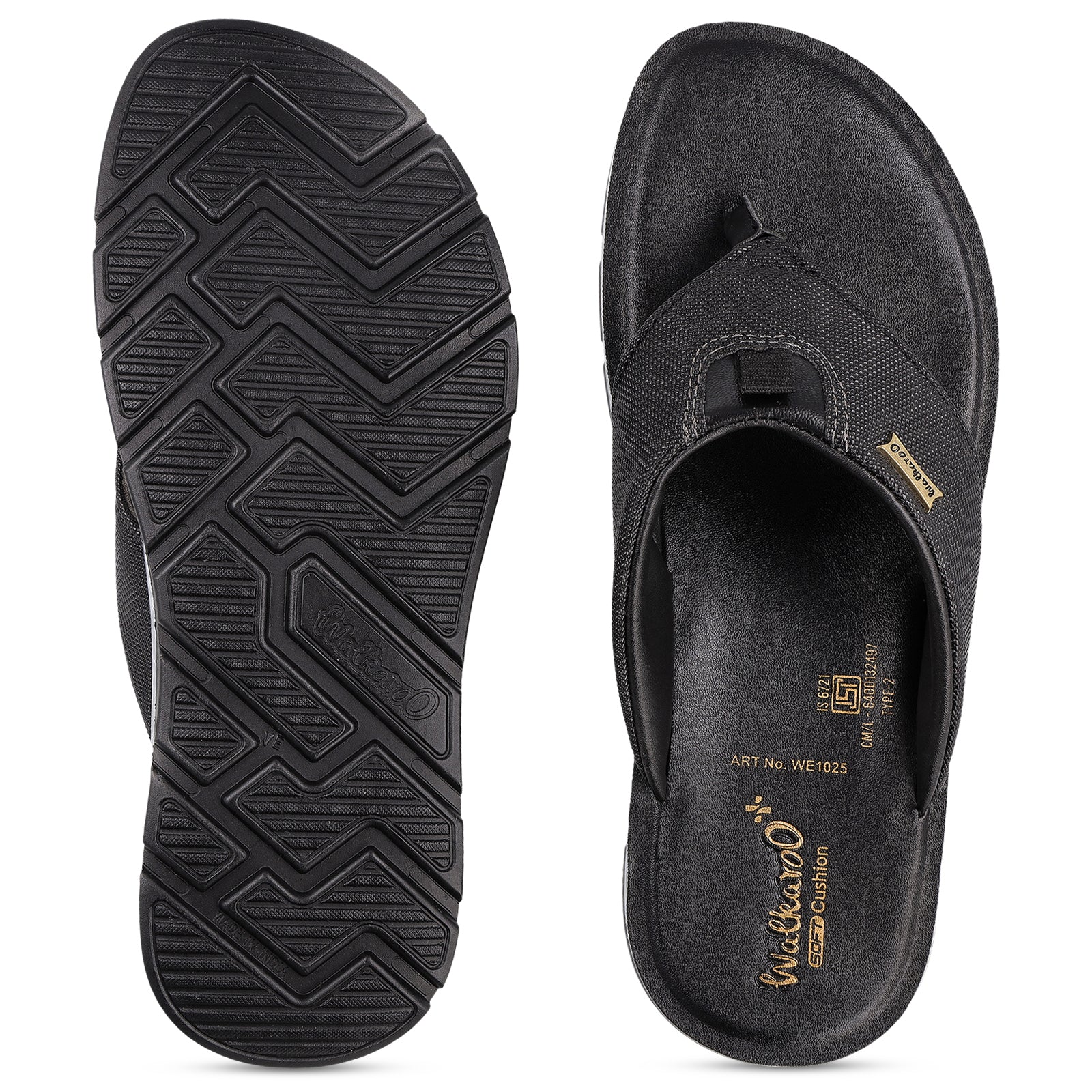 Men's Daily Wear V-Strap Sandals - WE1025 Black