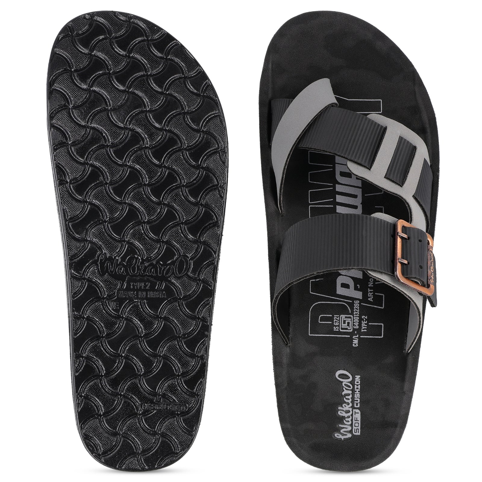Men's Daily Wear Comfort Sandals - WGR53163 Black Grey
