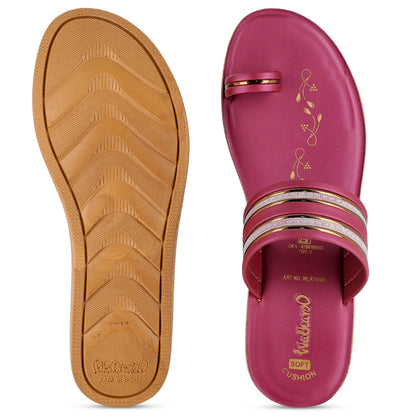 Women's Wedge Heel Sandals  - WLR74506 Maroon
