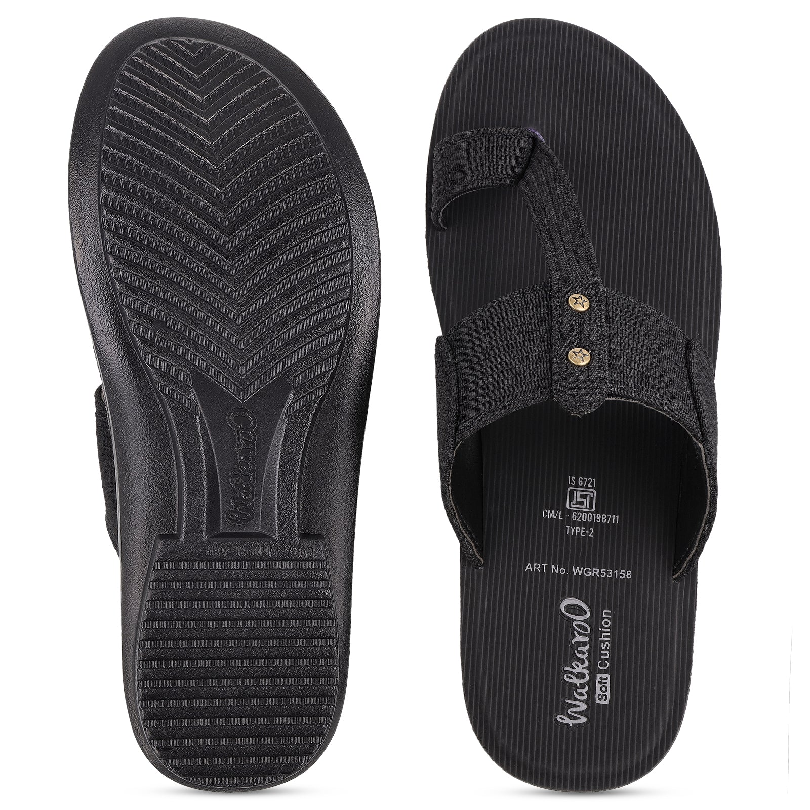 Men's  Traditional Chappal  - WGR53158 Black