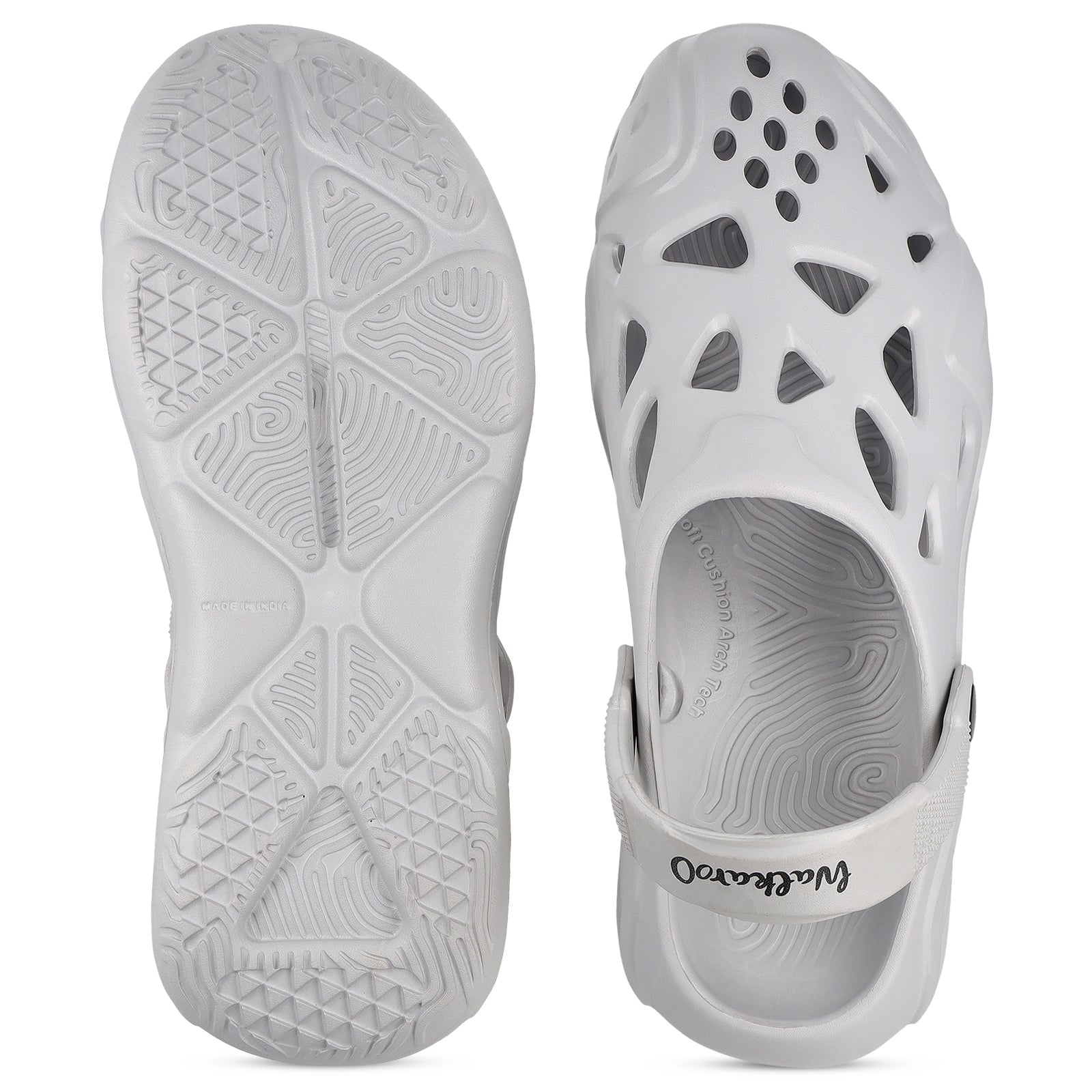 Walkaroo Men's Clogs  - WC8763 Light Grey