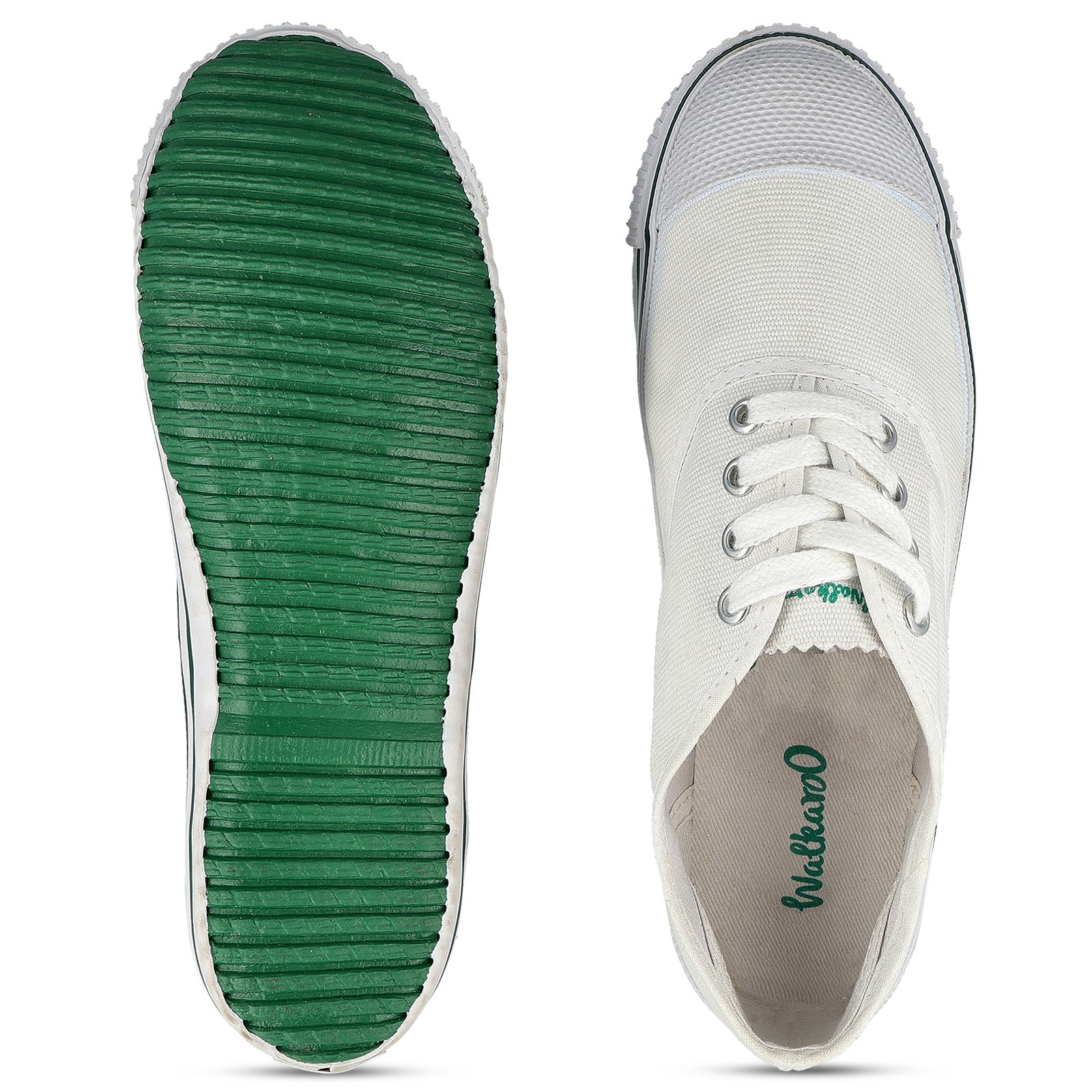 Kid's White Lace-up School Shoe - 566