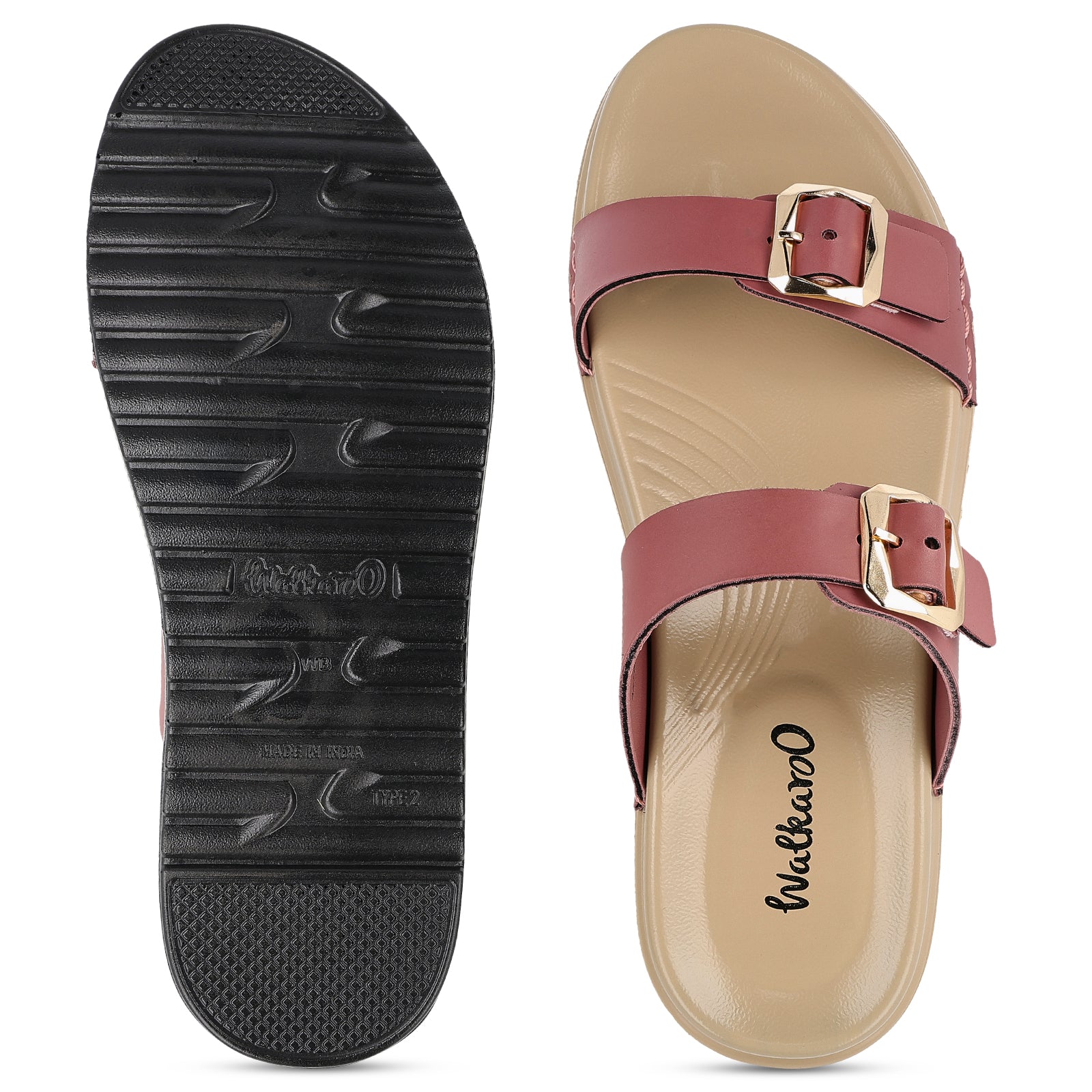 Women's Daily Wear Comfort Sandals - WLP74044 Dusty Rose