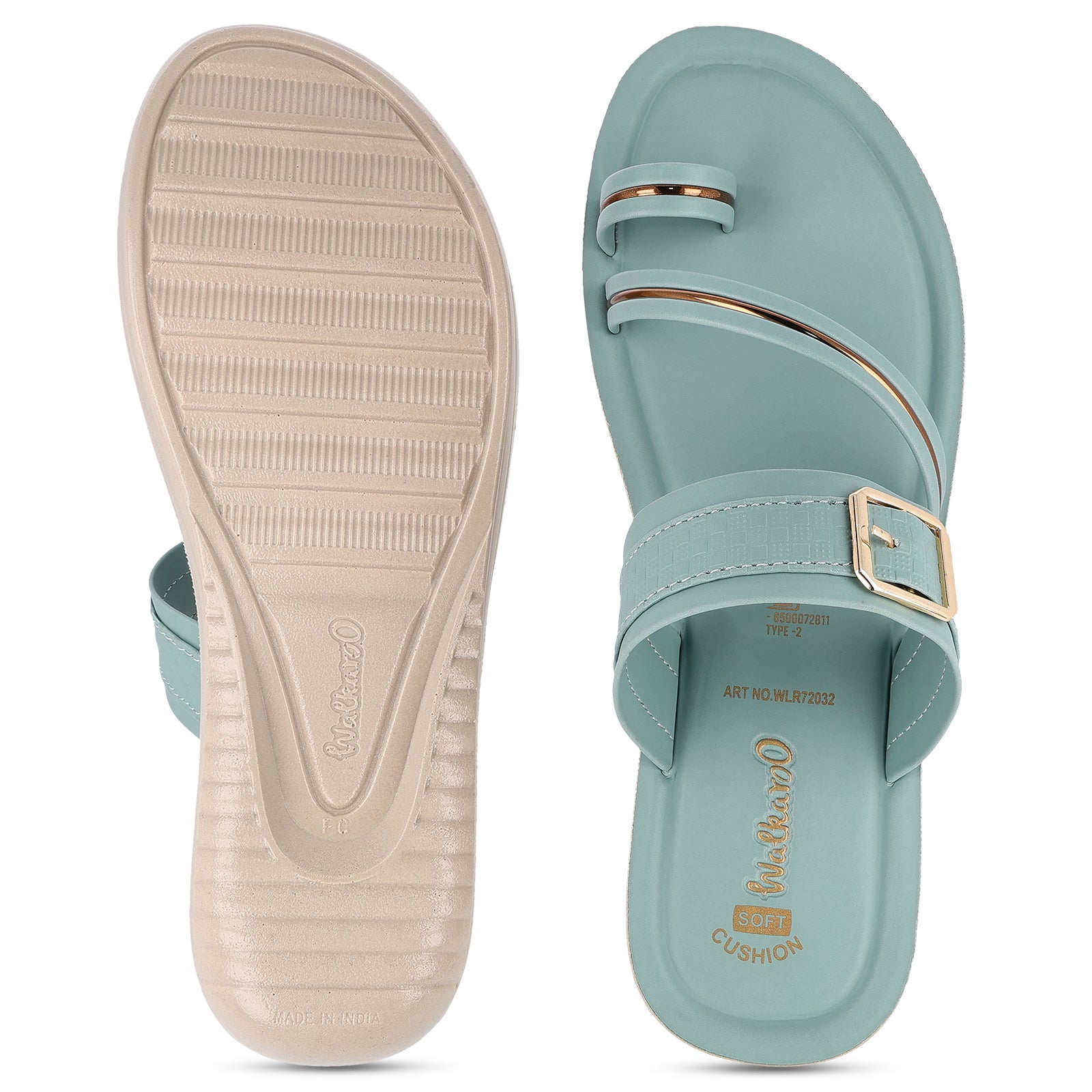 Women's Wedge Heel Sandals  - WLR72032 Teal Blue