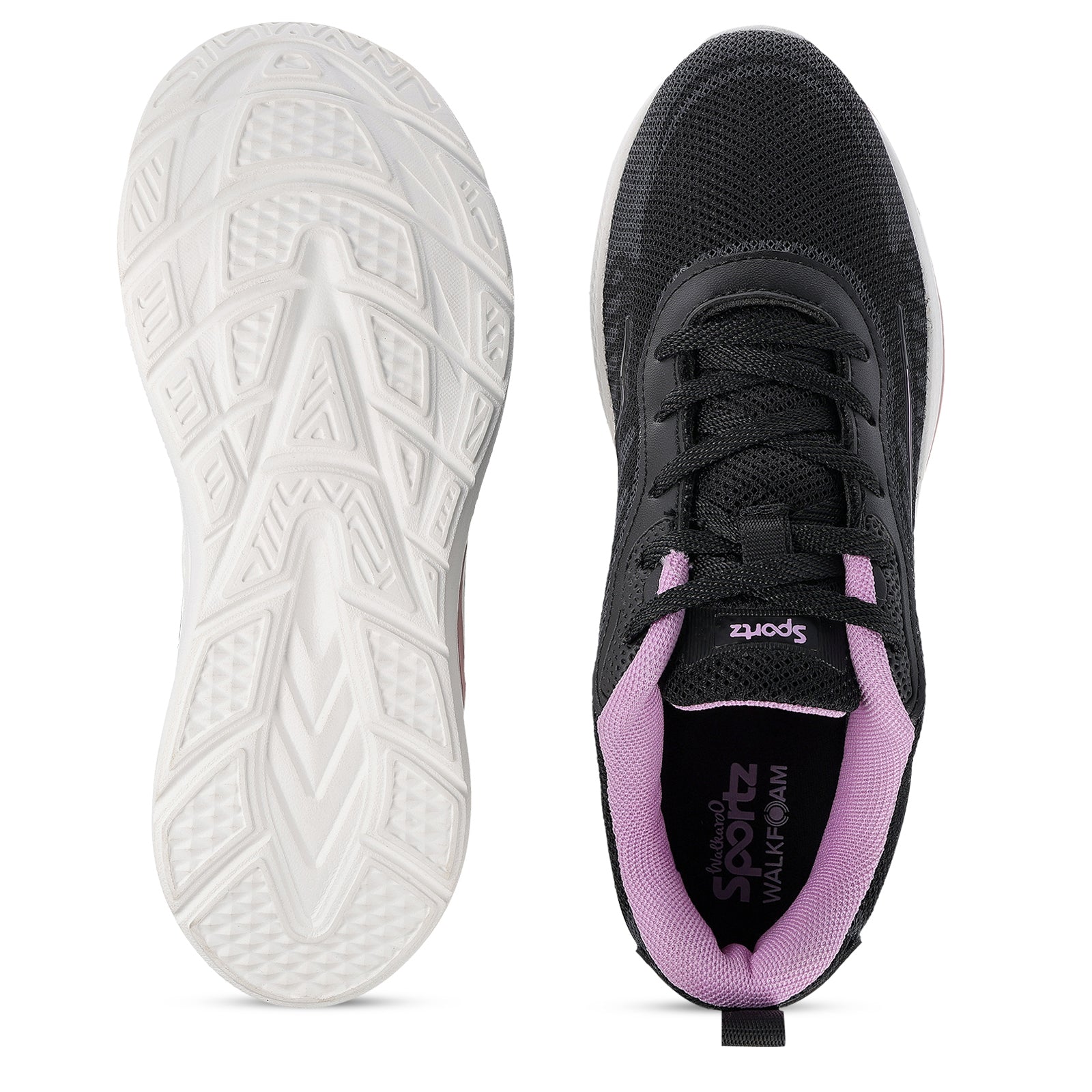 Women's Lace-up Sports Shoe - WS9918 Black