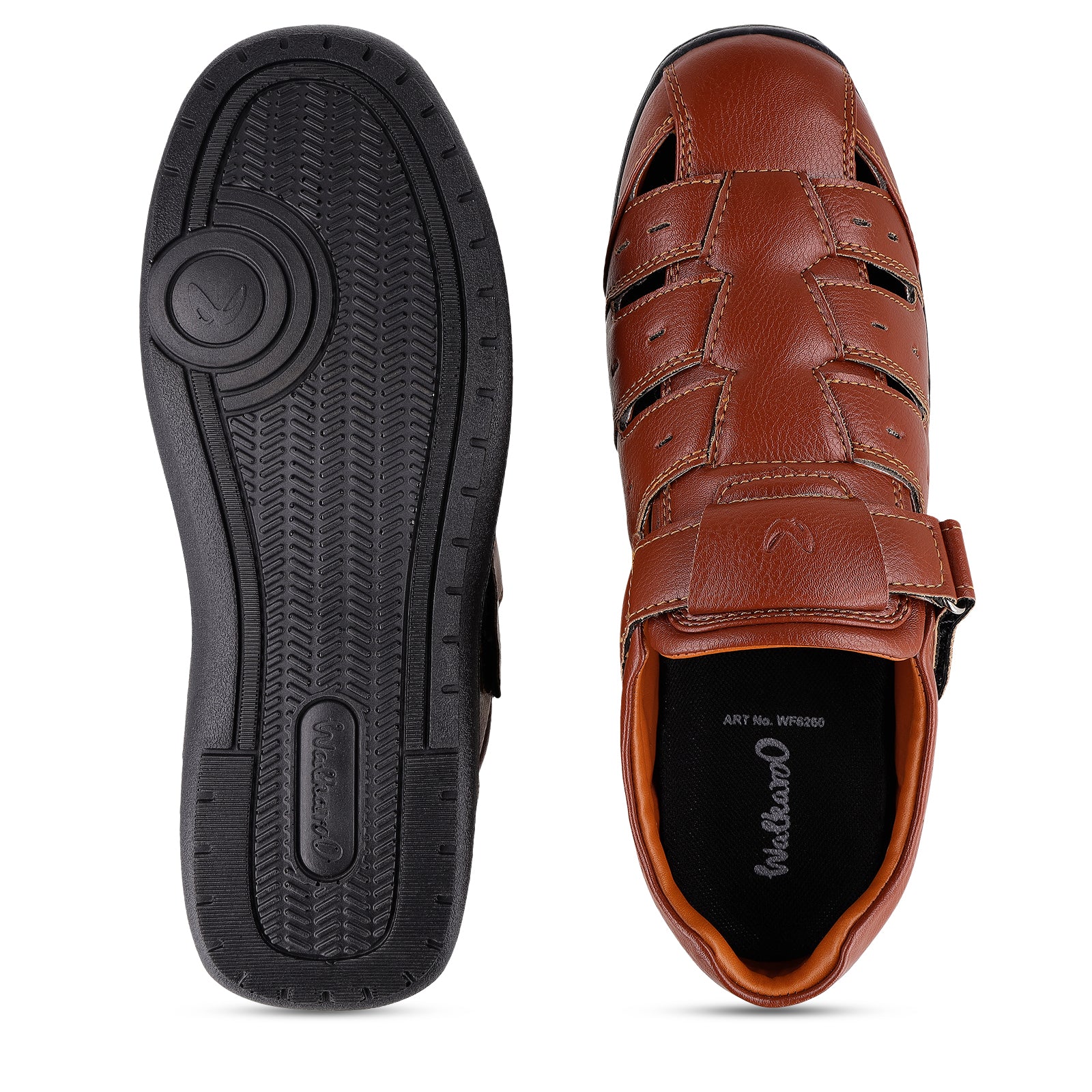 Walkaroo Roman Sandals Mens  - WF6260 Brown