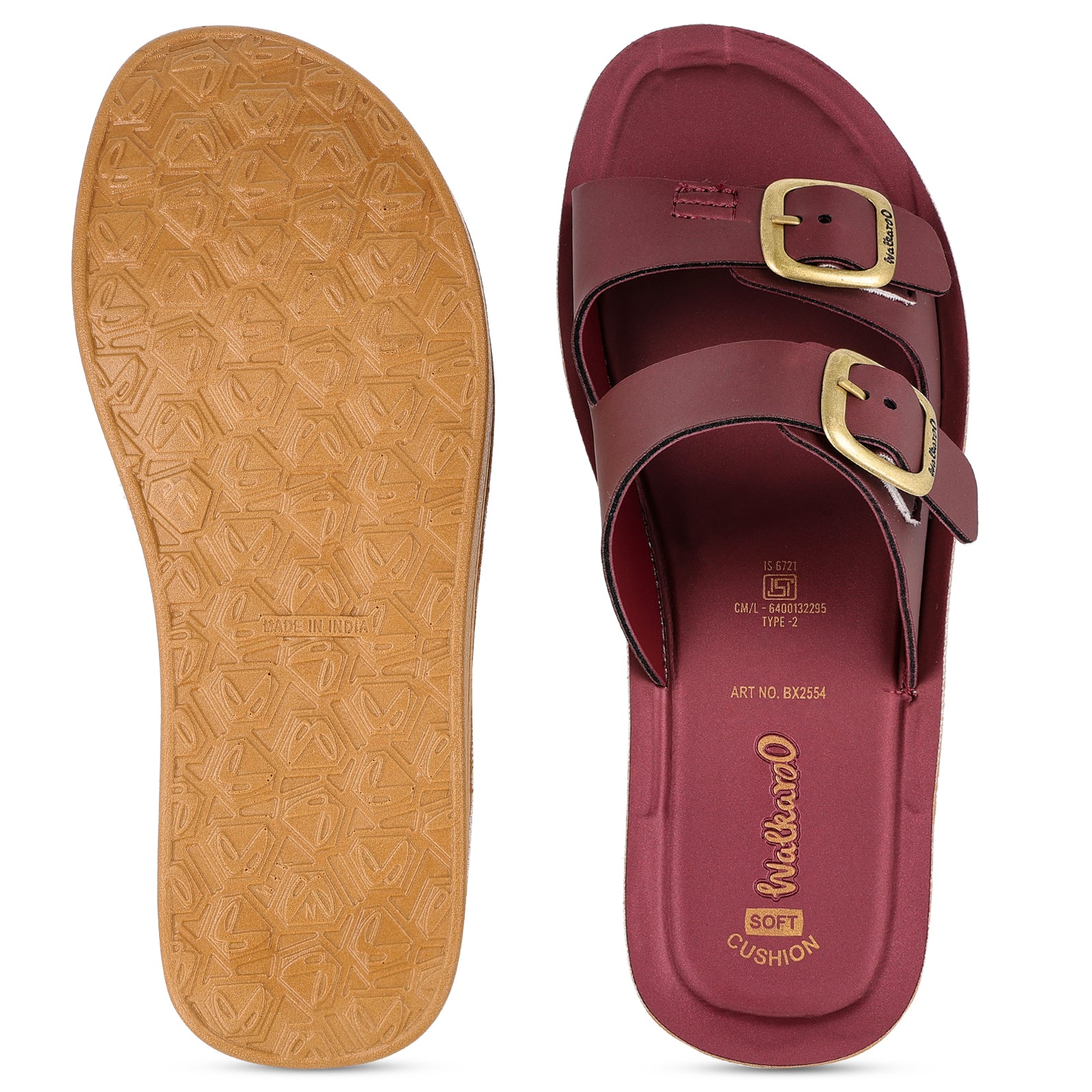 Women's Daily Wear Sandals - BX2554 Burgandy
