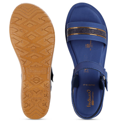 Women's Wedge Heel Sandals  - WLR77025 Navy Blue
