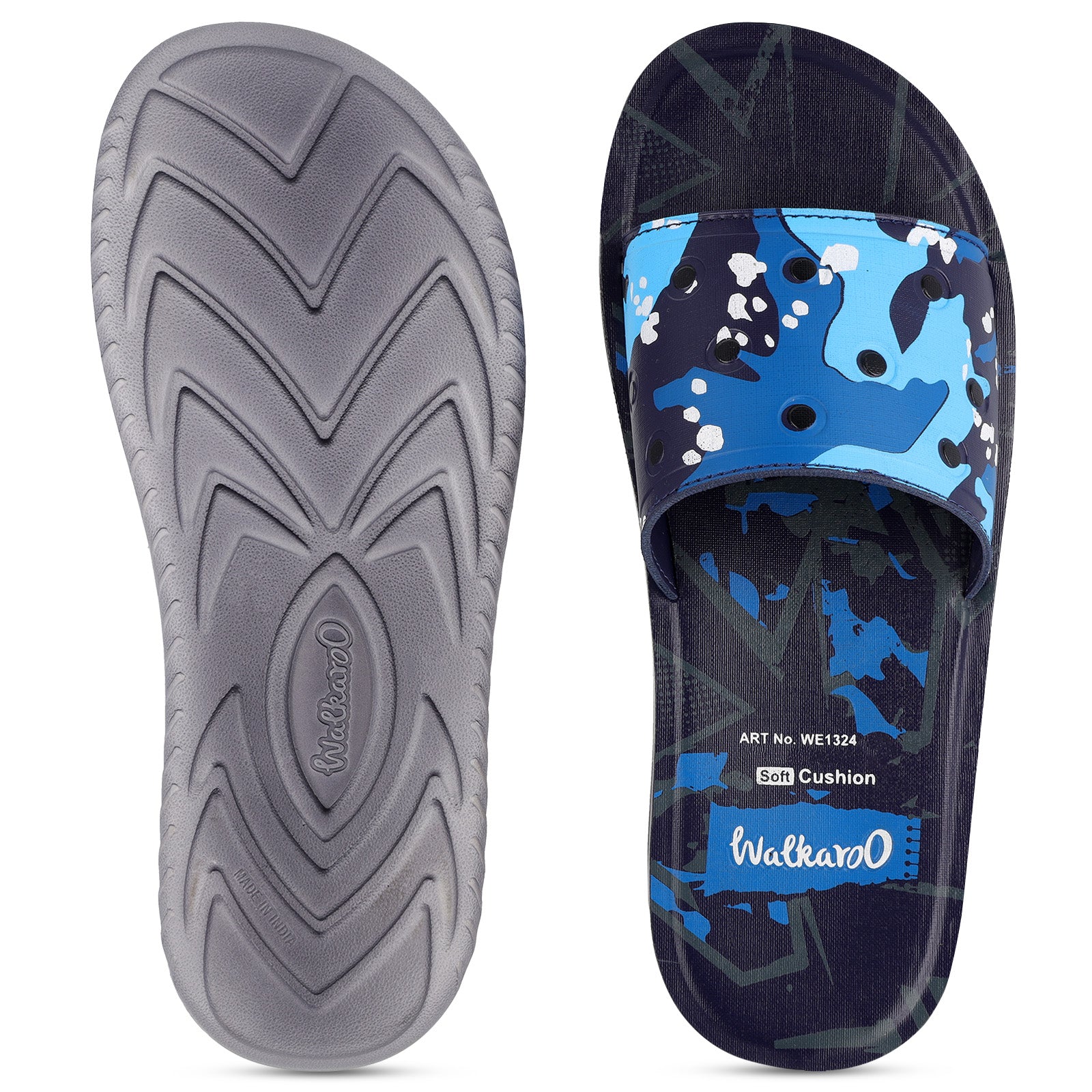 Printed Men's Slider - WE1324 Blue