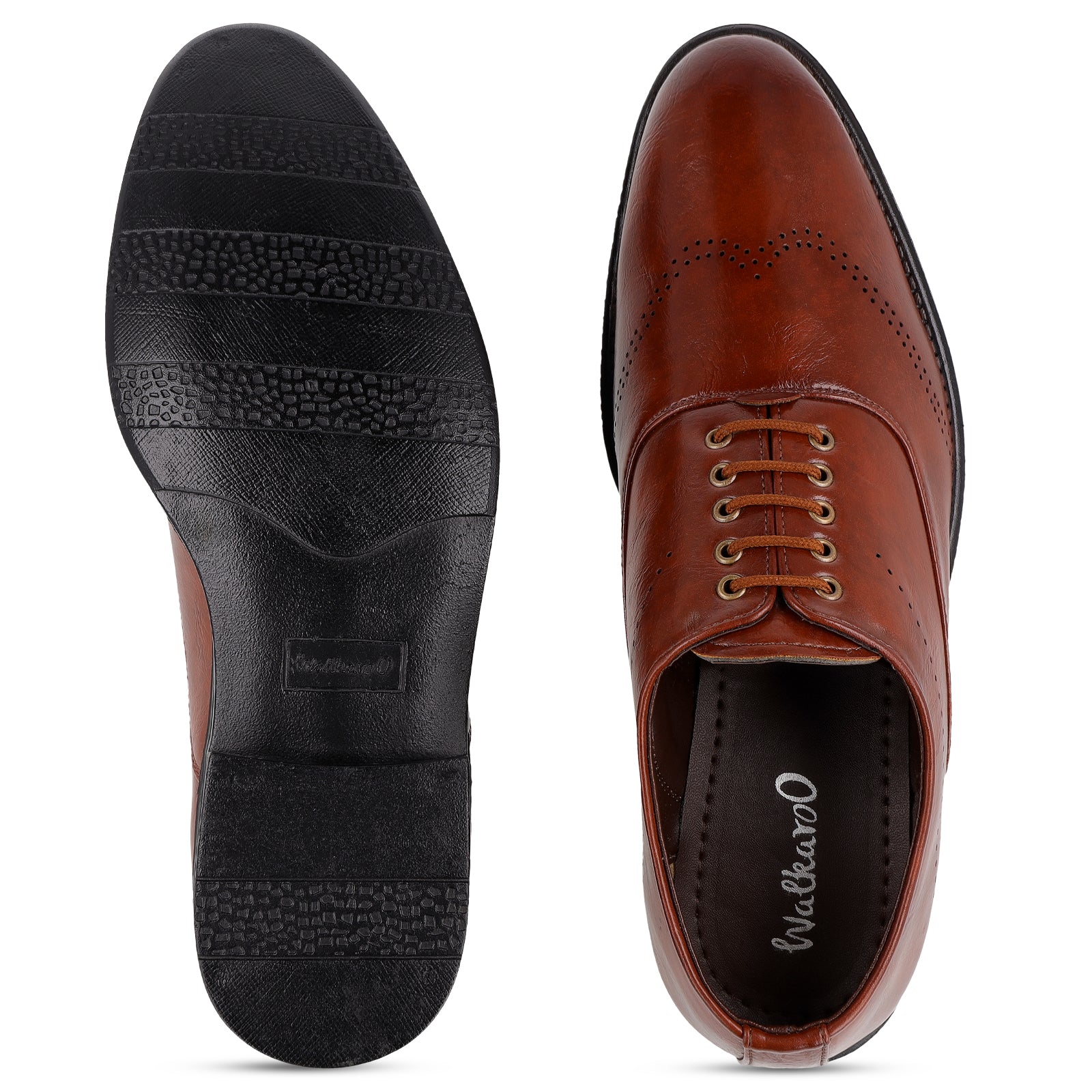 Men's Brogue Leather formals Shoes - 17137 Tan