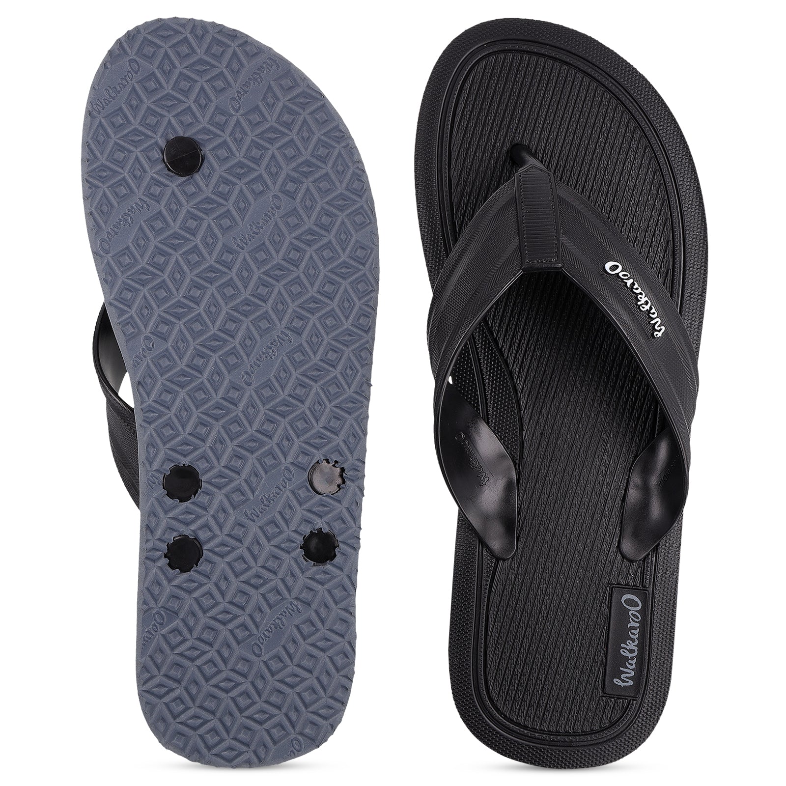 Men's Hawai Slippers - HG190 Black Grey