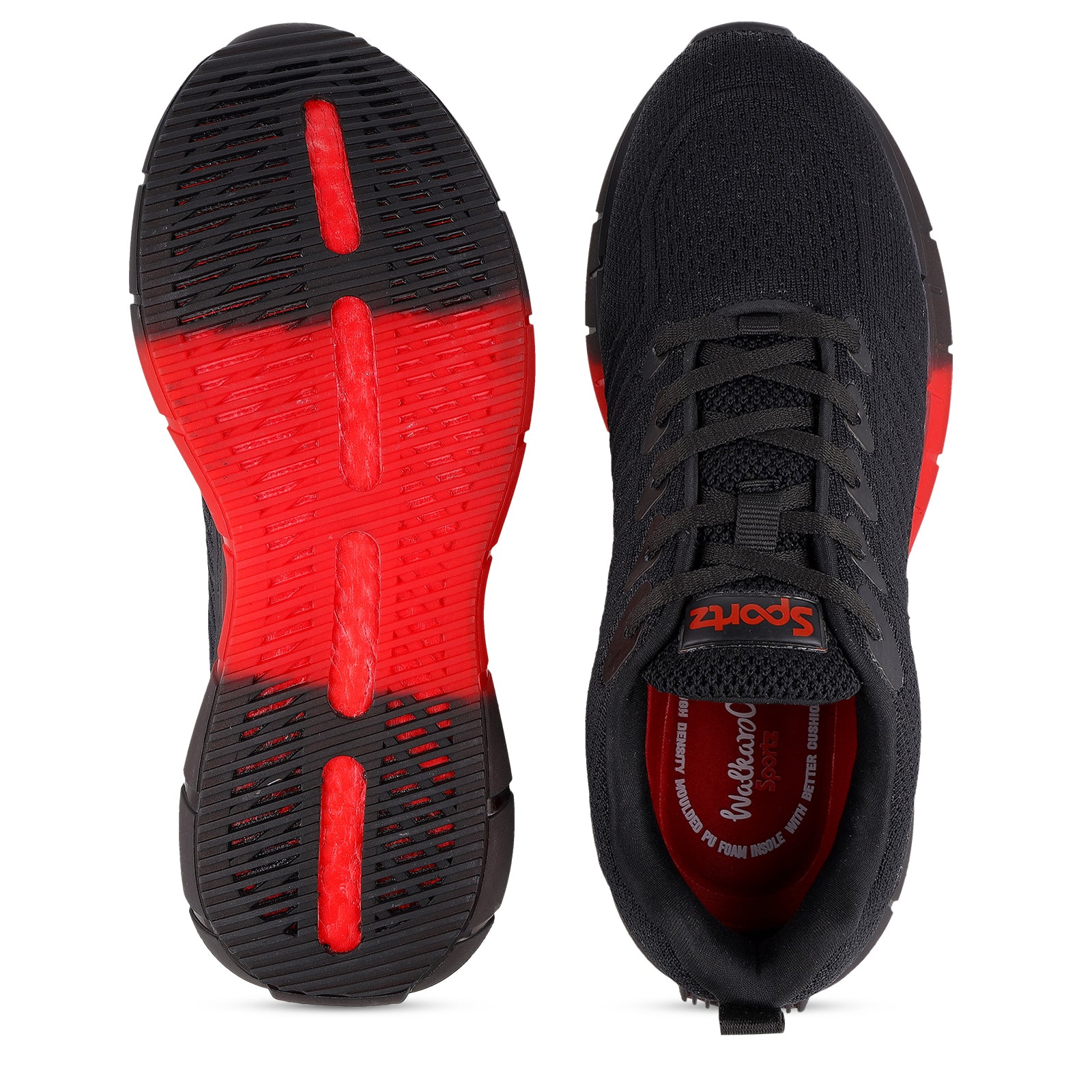 Men's Lace-up Walking Shoe - WS9101 Black Red