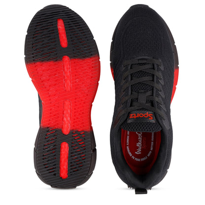 Men's Lace-up Walking Shoe - WS9101 Black Red