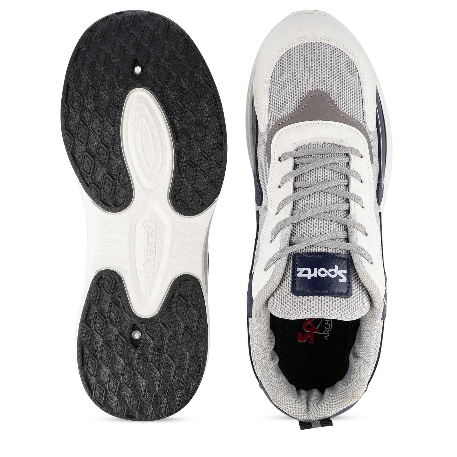 Men's Lace-up Walking Shoes - WS9129 White Black