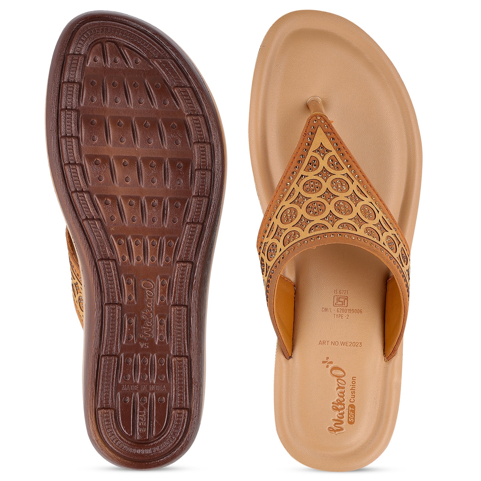 Sparkles Women's Daily Wear Sandal - WE2023 Beige