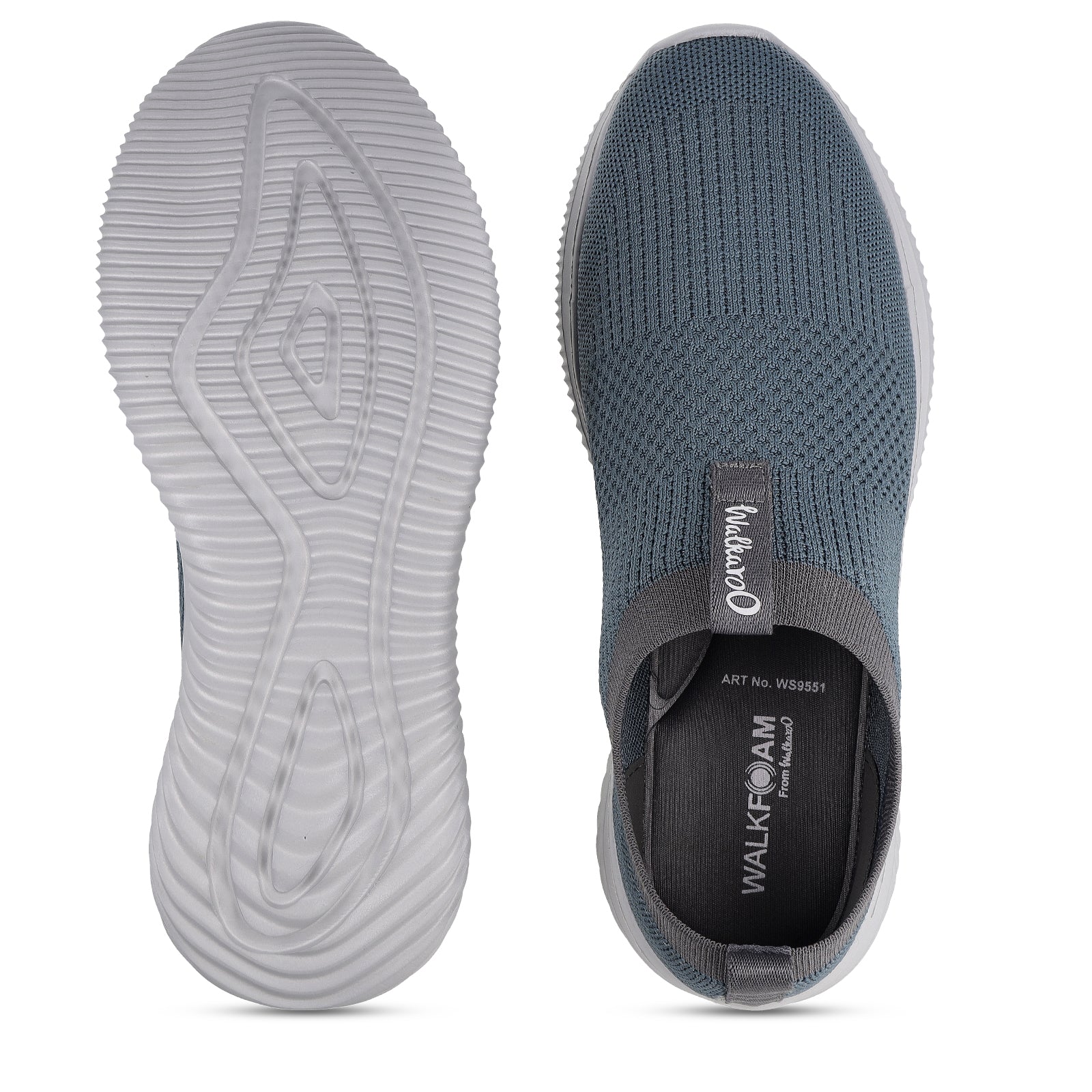 Men`s Slip-on Walking Shoes - WS9551 Cyan Grey