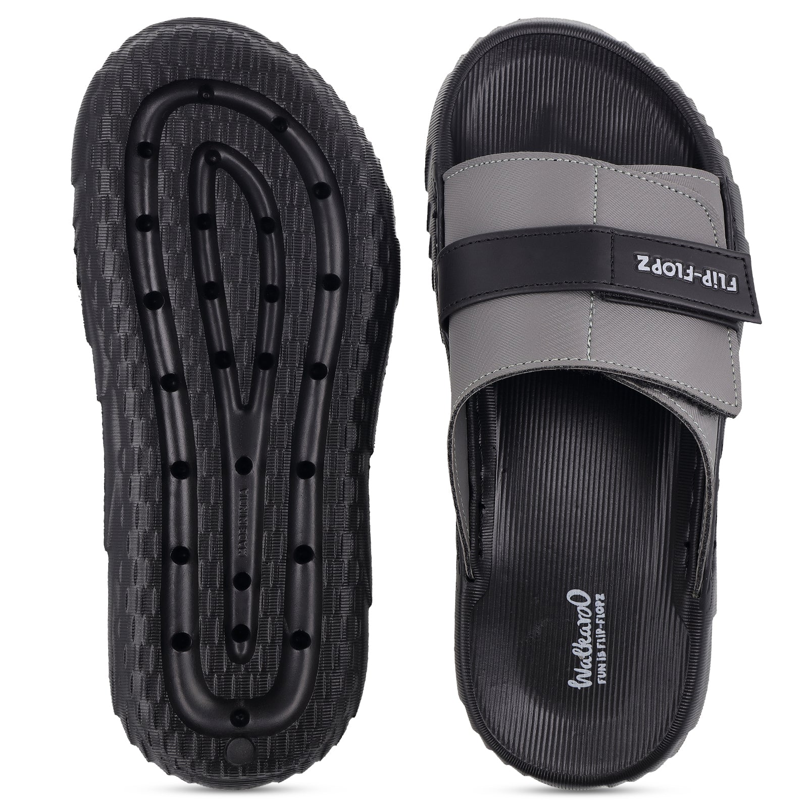 Men's Flip Flops- FGR41706 Black Grey