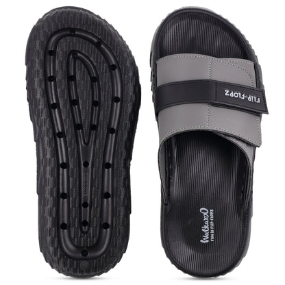 Men's Flip Flops- FGR41706 Black Grey