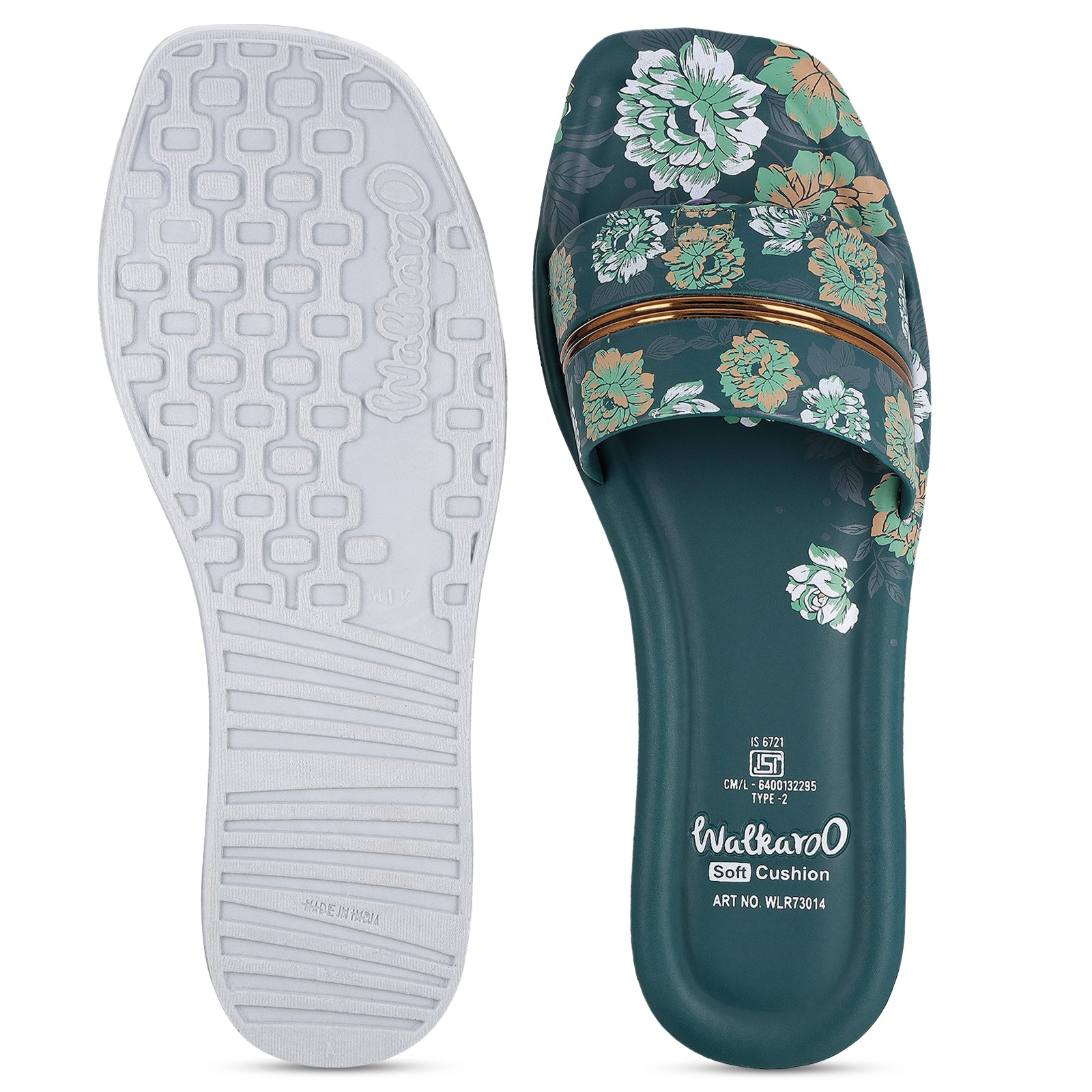 Women's Slide Sandals - WLR73014 Green