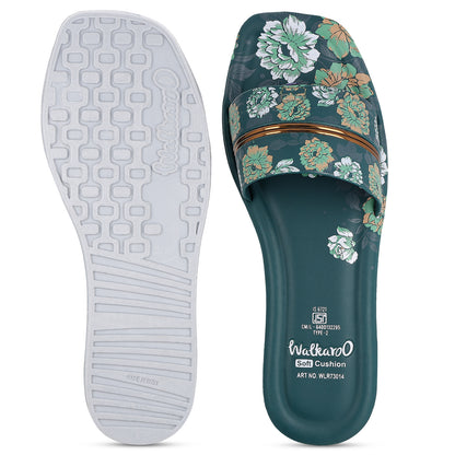 Women's Slide Sandals - WLR73014 Green