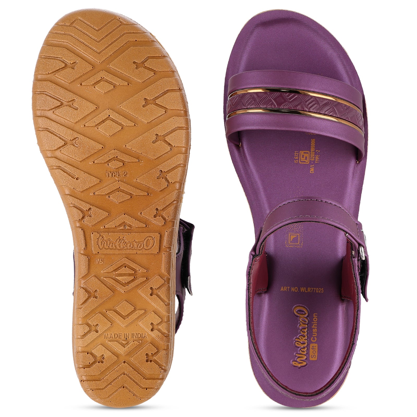 Women's Wedge Heel Sandals  - WLR77025 Plum